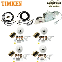 MAXX KIT Hydraulic Actuator 3,500 lbs. Integral Disc Brake Kit for a Tandem Axle with Gold Zinc Calipers and Timken® Bearings - DMK35IG2ACT-TK