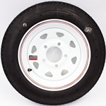 4.80X12 Five Lug White Spoke Wheel and LoadStar Tire - C151244WS