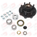 Dexter® 8-6.5" Bolt Circle Grease Trailer Hub 5/8" Studs with Parts and 90 Degree Cone Nuts for an 8,000 lbs. Trailer Axle - K08-287-9B