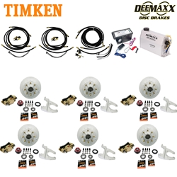 MAXX KIT Electric Over Hydraulic 8,000 lbs. Disc Brake Kit with 5/8" Studs for a Triple Axle with Gold Zinc Caliper and Timken® Bearings - DMK8IG3580-TK